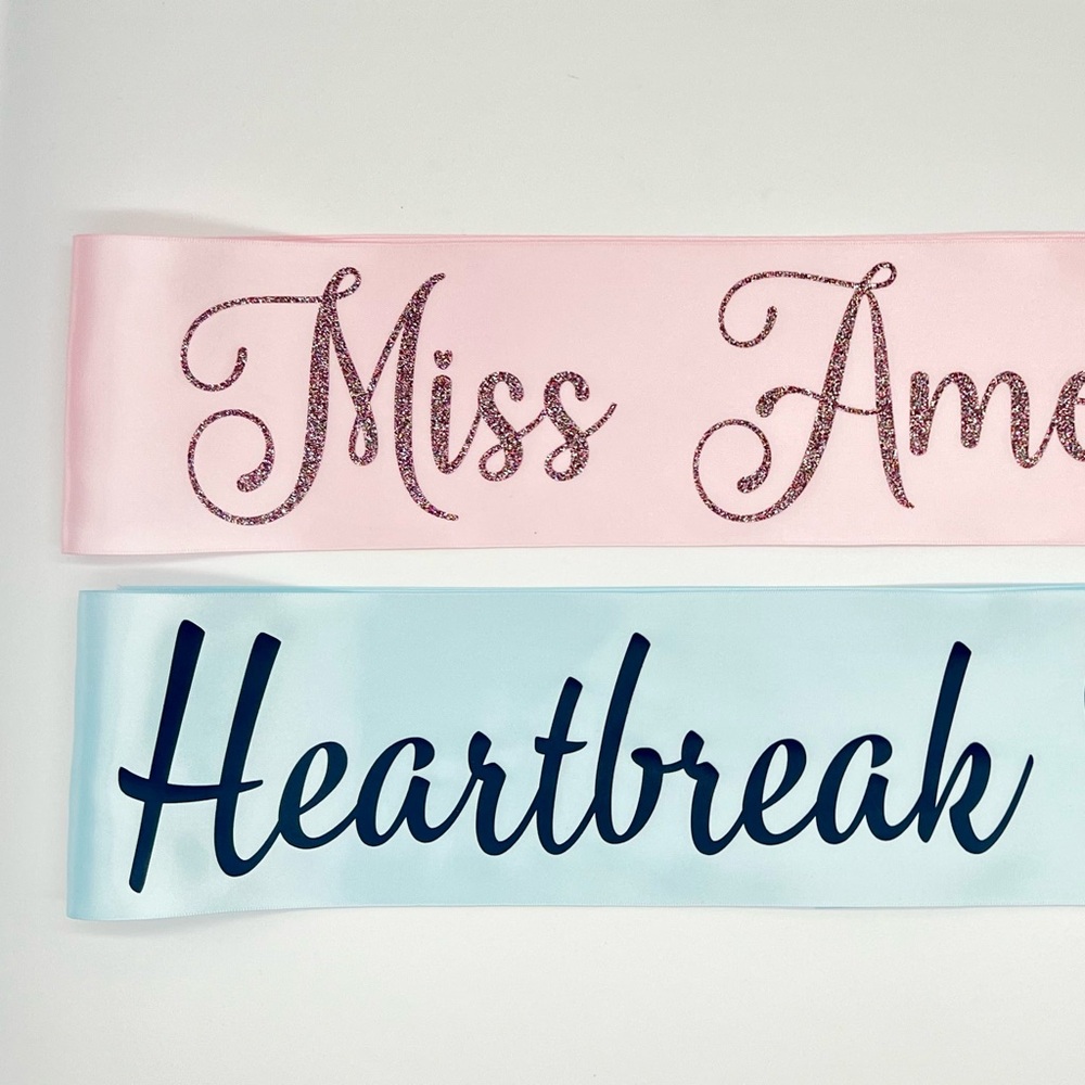 Miss Americana and Heartbreak Prince 4” wide Satin Sashes set of two! NEW 🫶🏼
